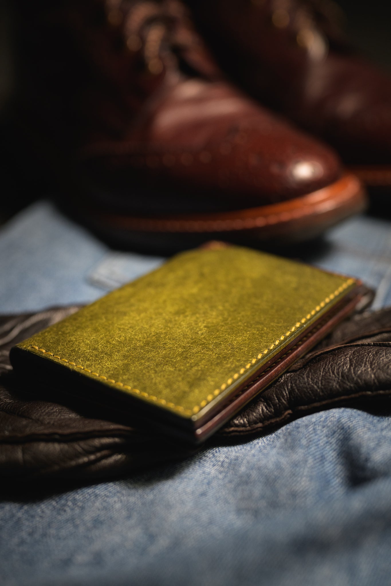 Dillinger Wallet V2 in Olive Pueblo leather
