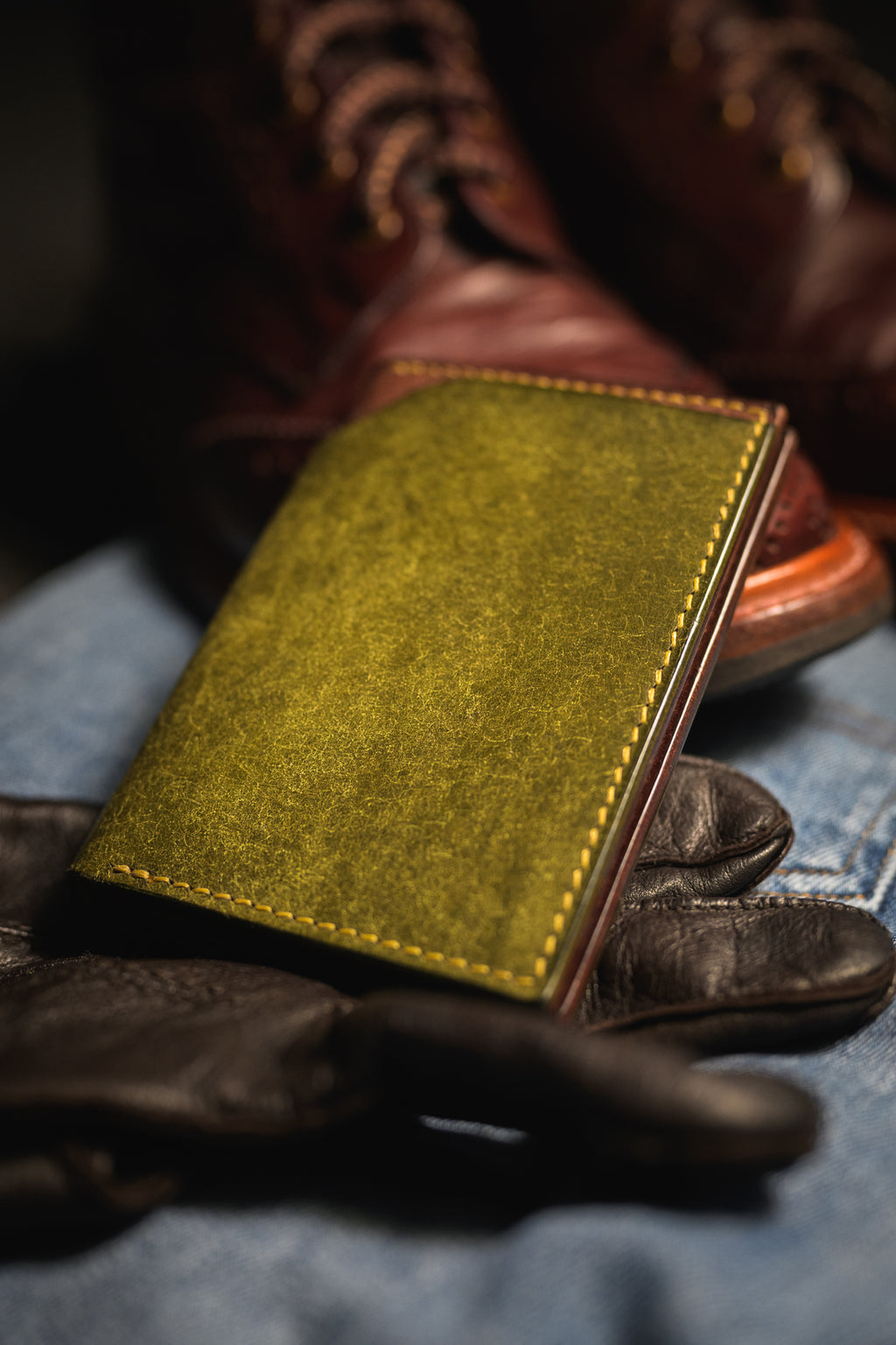 Dillinger Wallet V2 in Olive Pueblo leather