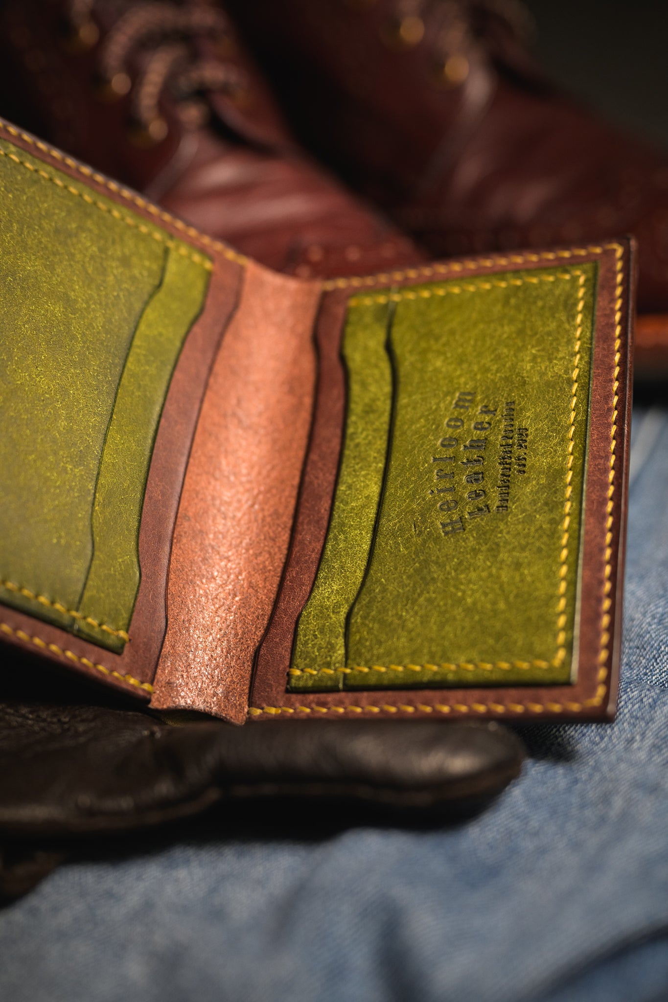 Dillinger Wallet V2 in Olive Pueblo leather