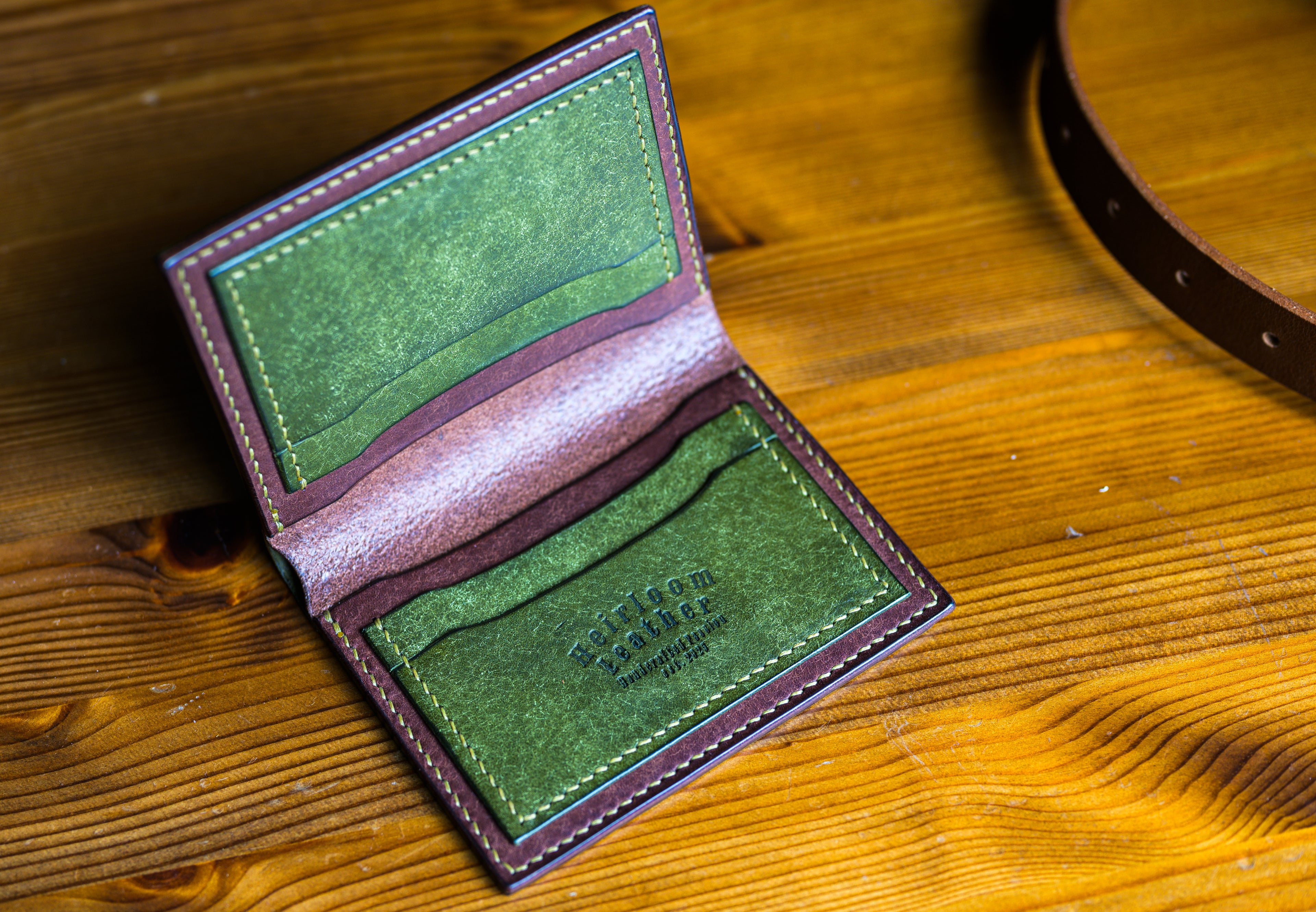 Dillinger Wallet V2 in Olive Pueblo leather