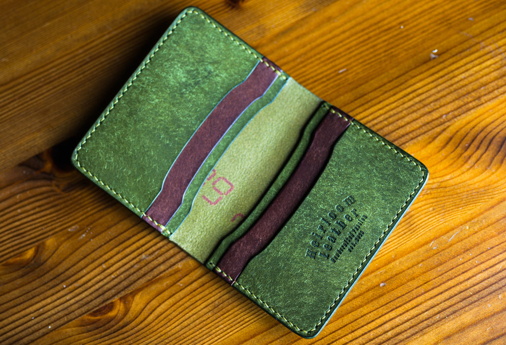 Ultimate card holder in Olive Pueblo leather
