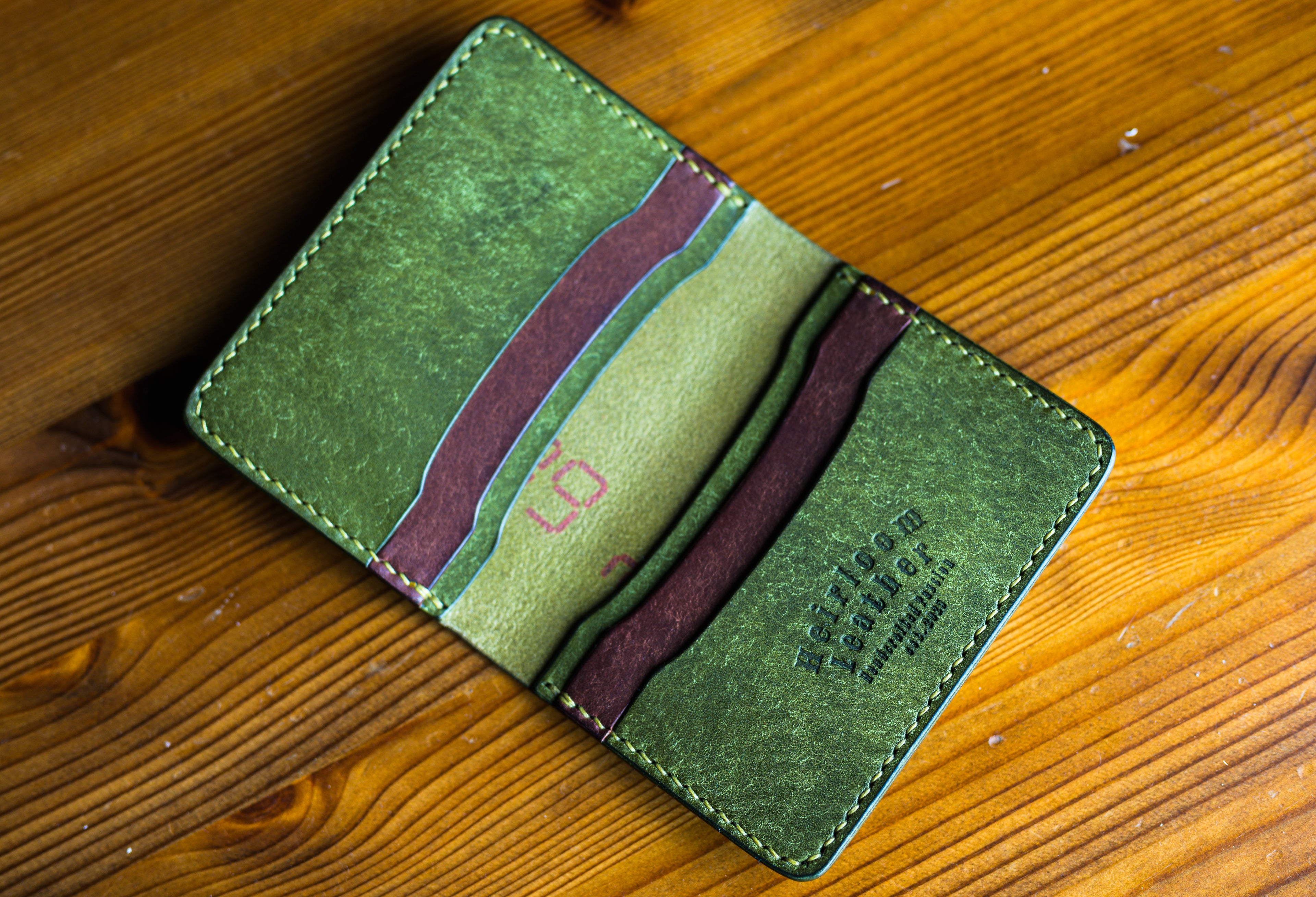Ultimate card holder in Olive Pueblo leather