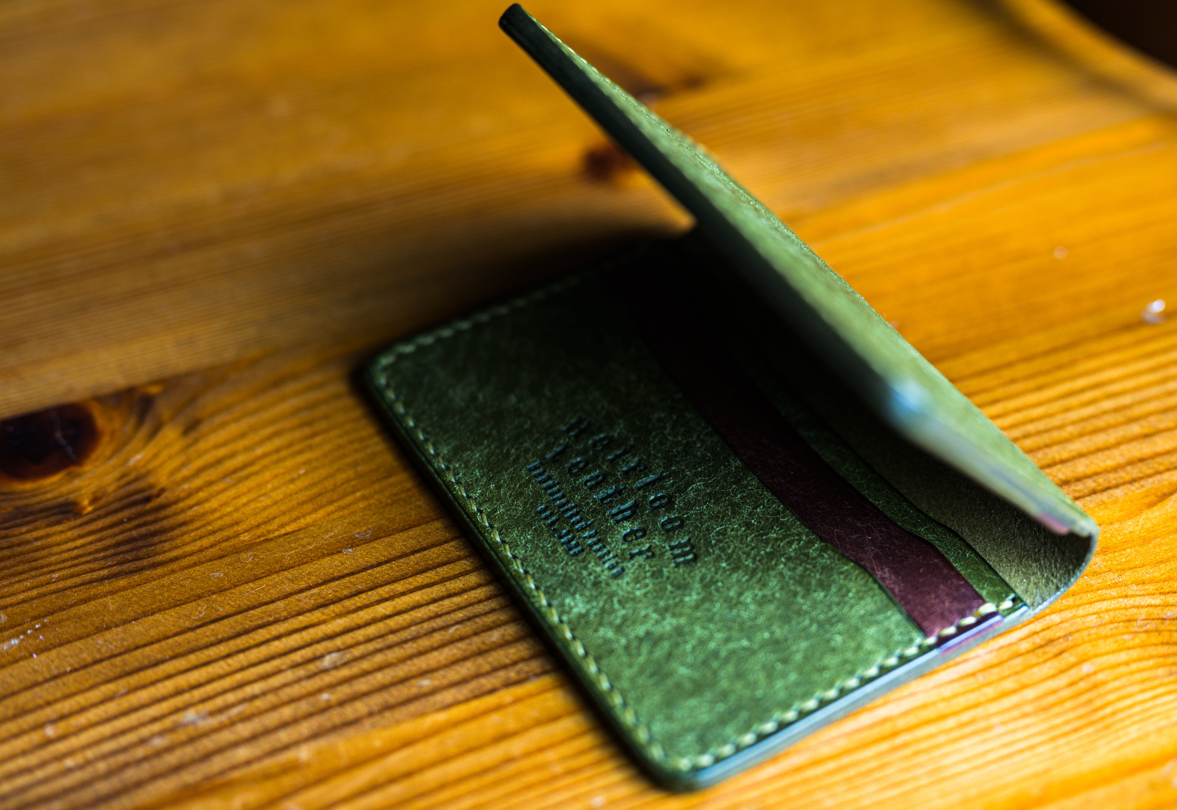 Ultimate card holder in Olive Pueblo leather