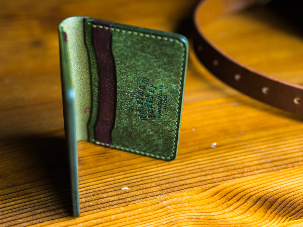 Ultimate card holder in Olive Pueblo leather