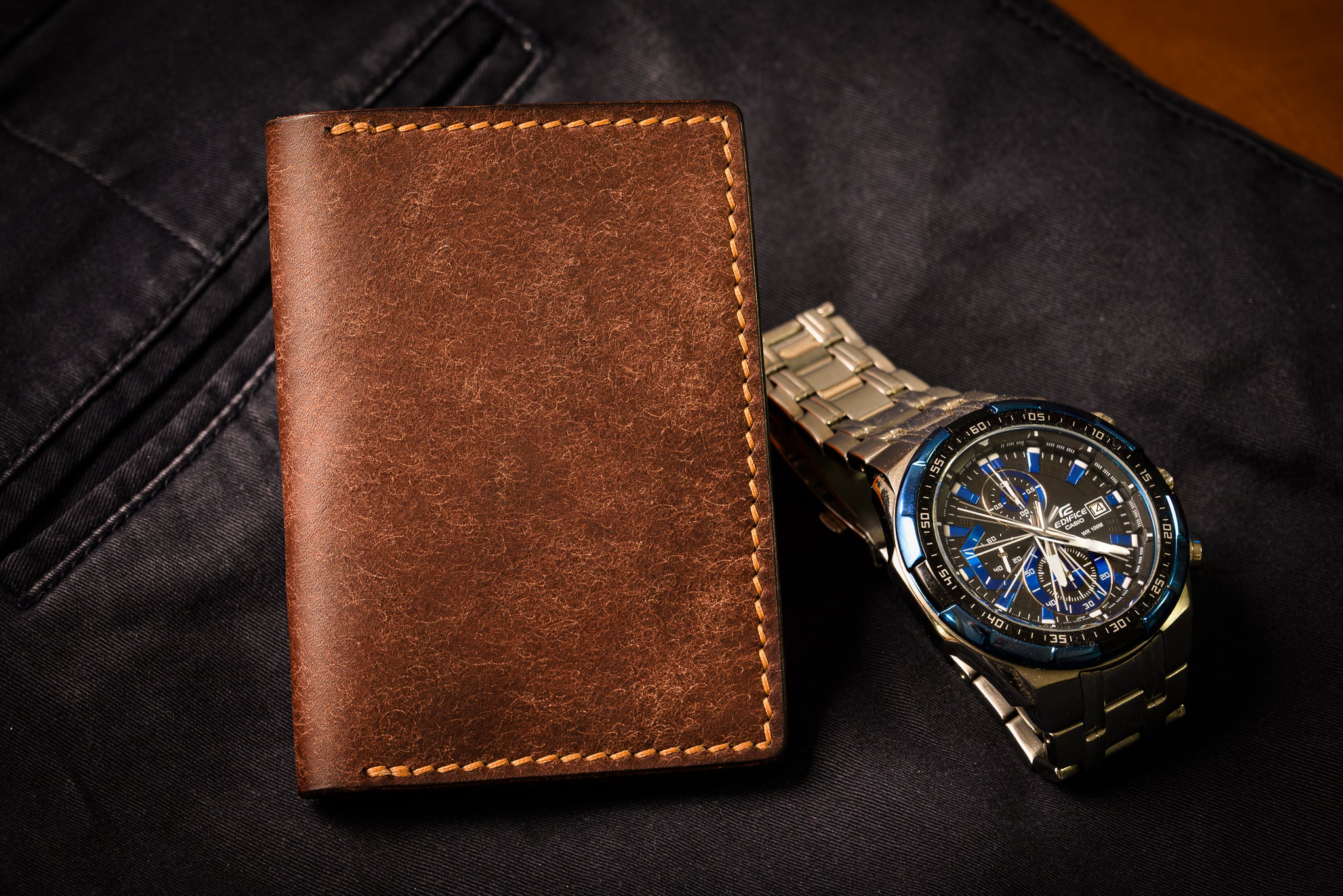 Ultimate Cardholder in Tobacco Pueblo leather